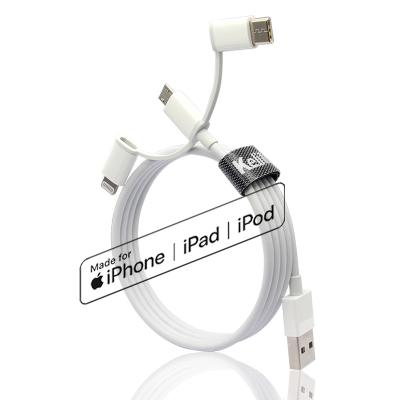 China MP3/MP4 Player Factory Direct Usb Fast Charging Data Cable Lightning Mic Type-C 3 In 1 Charging Cable For Electronic Products for sale