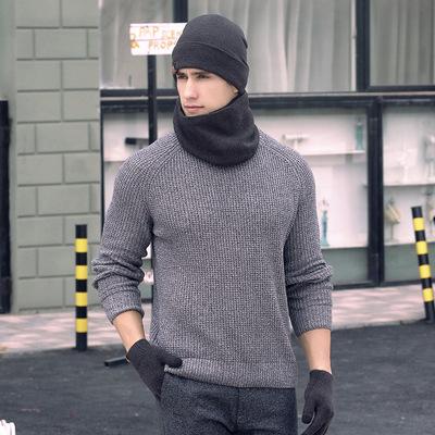 China 2021 Hot Selling Amazon Men's and Women's Scarf Hat Gloves Three-Piece Set Knitted Hats Suit Winter Warm Casual Outdoor Hats for Men for sale