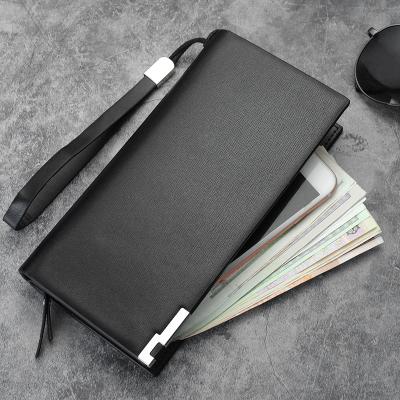 China Waterproof Customize Logo Large Capacity Long Men's Wallet Metal Zipper Wallet PU Leather Wallet For Men Wholesale Dompet for sale