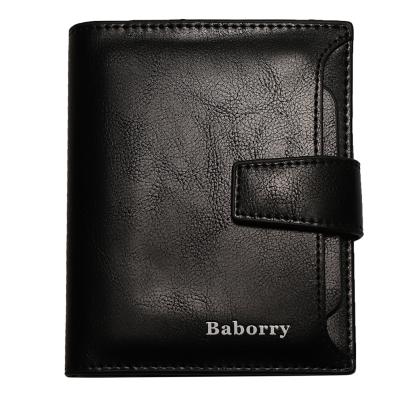 China Waterproof Customize Logo Men's Short Section PU Leather Zipper Wallets with Latch, Blocking Card Purse for Male, Baborry Wallet for sale