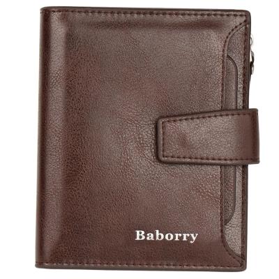 China New Style Baborry Brand Large Capacity Waterproof Multi-Card Positions Short Zipper Wallet For Men,Male Coin Purse Card Holder Case for sale