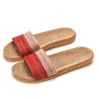 China Fashion Trend Women Summer Cotton Beach Slipper Flip Flops Home Shoes Breathable Canvas Sandals for sale