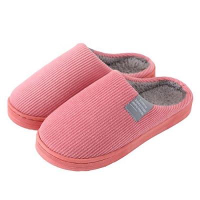 China Fashion Trend Plush Warm Non-slip Couple Slippers Women Men Winter Slippers Comfort Corduroy Cotton Soft Shoes for sale