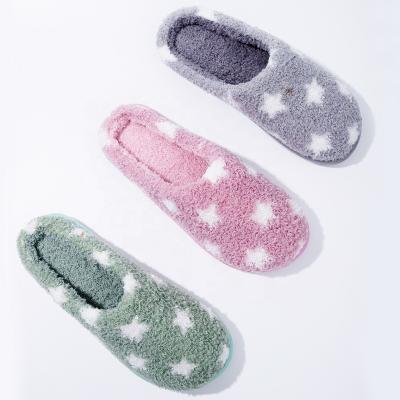 China Fashion Trend Fuzzy Teddy Pentagon Roll Wool Plush Curly Slippers Warm Comfort Women Non Slip Flat Bottom Shoes for sale