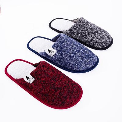 China Fashion trend autumn and winter tweed cotton slippers men's indoor warm non-slip home wear-resistant male shoes for sale