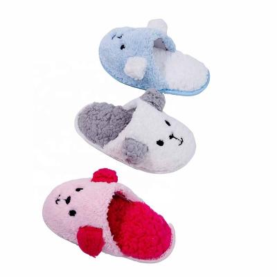 China Cute Winter Cotton Baby Home Slippers Faux Fur Bear Slippers Girls And Boys Cartoon Winter Flat Plush Indoor Children for sale