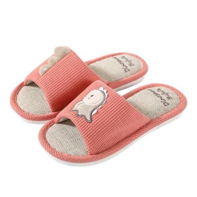 China New Flat Children's Dinosaur Toe Slippers Cartoon Spring Autumn And Summer Canvas Open Non-slip Indoor Home Sandals for sale