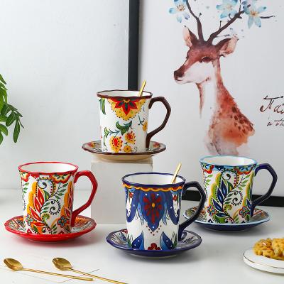 China Viable the unique bohemian style mug and dish set is a hot selling product used as a coffee cup for sale