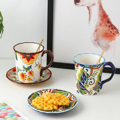 China The viable style Bohemian style ceramic cup is exquisite and small, which can brew milk and coffee for sale