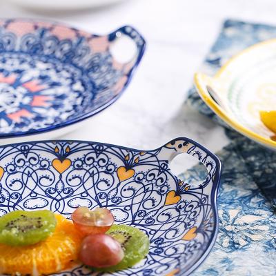 China Viable Bohemian style ear ceramic dish can be used in microwave oven and is suitable for dish for sale