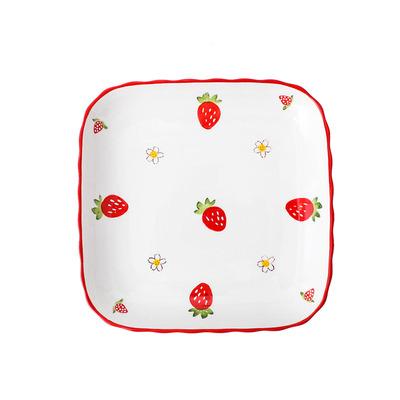 China Beautiful viable ceramic square dish personality dish dinner dish household tableware small fruit for sale