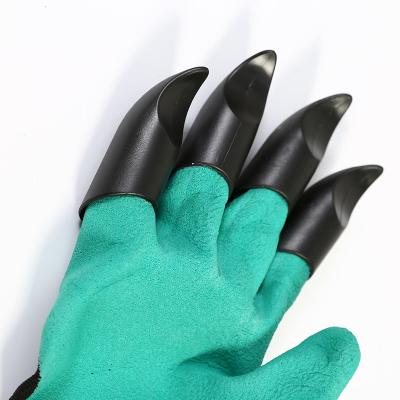 China Modern Life Garden Leather Mittens Sponge Rubber Claw Waterproof Coated Garden Mitt For Digging Planting for sale