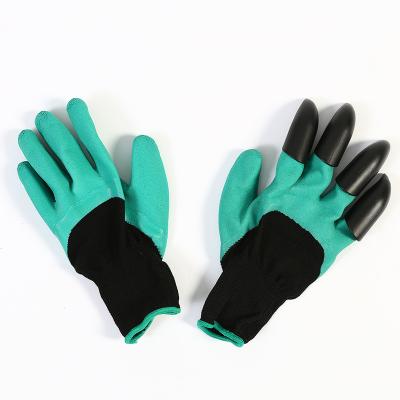 China Modern Life Gardening Planting Pruning Digging Mitts Improve Garden Waterproof Mitts With Fingertips Claws for sale