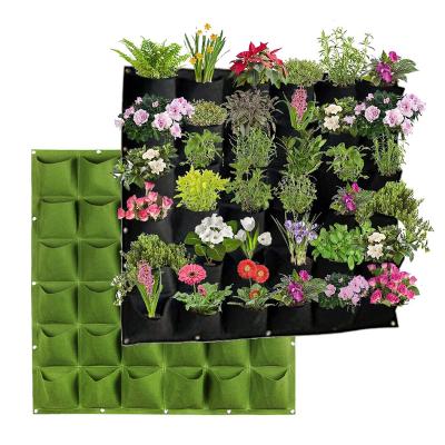 China Custom Factory Wholesale Light Weight 16 36 72 Yards Waterproof Nonwoven Felt Fabric Pocket Planter Wall Hanging Garden Planter Vertical Bag for sale