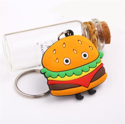 China Custom Promotion or Business Gift Retail Cute Burger OEM Made PVC Key Chain for sale