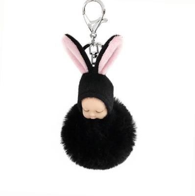 China 2019 Hot Selling Faux Fur Ball Bag Key Chain / Car Key Chain Baby - Doll Key Chain for sale