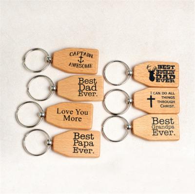 China Gifts giveaway products promotion products and key chain wooden custom words etc. for mom and dad for sale