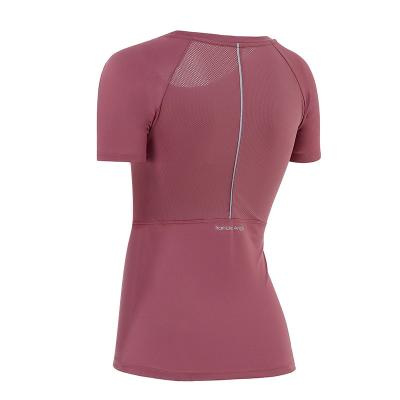 China New Breathable Fitness Running Quick-drying Tops T-shirt Size Slimming Sports Training Short Sleeve Women for sale