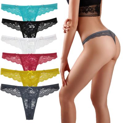 China High Quality Antibacterial Sexy Lingerie Plus Size Open Crotch Panties Lace Floral Women's Underwear Panties for sale