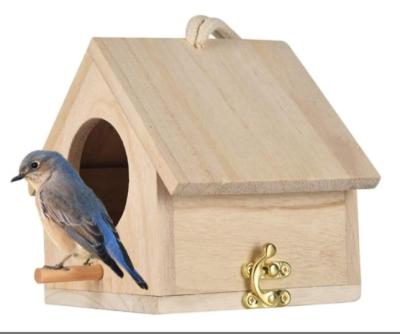 China Wooden bird house outdoor hanging, environmental protection materials and decorative bird printing for sale