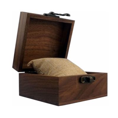 China high quality wooden box walnut square walnut wood box for storage jewelry box for sale