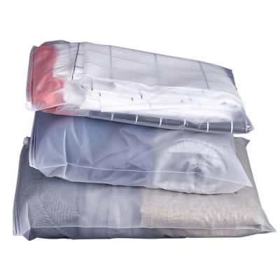 China Custom Large Medium Small Size Biodegradable Resealable Reusable Plastic BIODEGRADABLE Frosting Clear Ziplock Bags For Tissue Packaging for sale