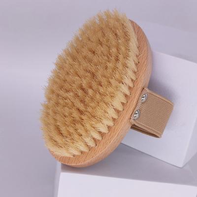 China All Natural Custom Logo Dry Skin Wooden Bath Brush Sisal Natural Bamboo Boar Hair Dry Brush To Exfoliate Body Brush for sale