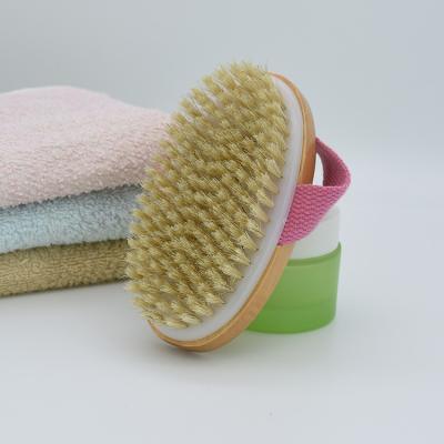 China All Natural 2022 Wholesale High Quality Bamboo Body Brush Boar Dry Skin Stiffens Bath Brush for sale