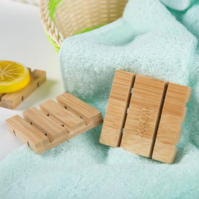 China New Style Sustainable Soap Tray Storage Rack Bamboo Wood Natural Wood Soap Dish Holder For Bathroom for sale