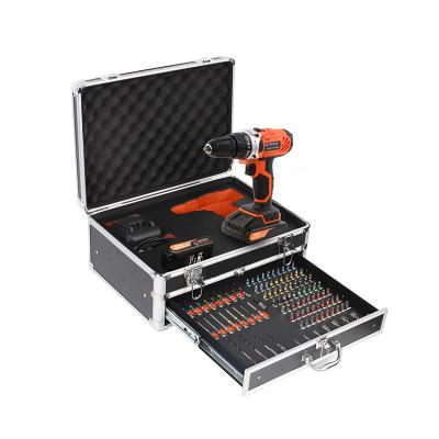 China AT-101E 101PCS Lithium Drill Set Electric Drill Set 18V Woodworking Power Drill Set AT-47E for sale