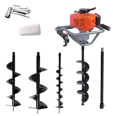 China Deep Soil Auger Garden Tools Earth Auger Gasoline Drill Big Hole Drill 52cc Power Earth Augers for sale