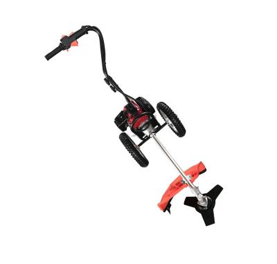 China 2-Stroke 52CC Hand Push Brush Cutter Grass Timmer 52CC Brush Cutter Gasoline Timmer With Wheels for sale