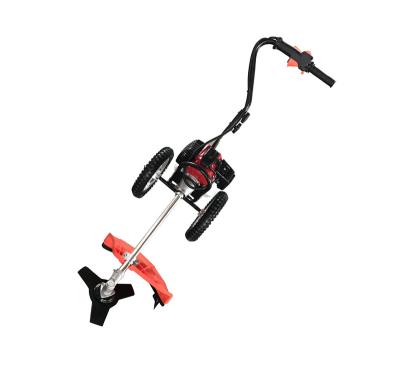 China new type 2-Stroke handpush brushcutter 2-Stroke brush cutter lawn mower with wheels for sale