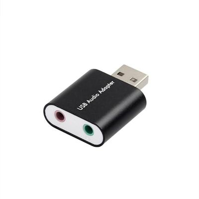 China Aluminum Alloy USB 7.1 External Sound Card Adapter with 3.5mm Jack Headset Microphone for PC Laptop 006 for sale