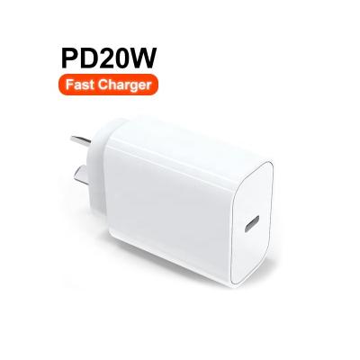 China Mobile Phone Top Selling Products 2022 PD 20W USB C Apple Charger AU Plug Mobile Accessories Single Port iPhone Charger for sale