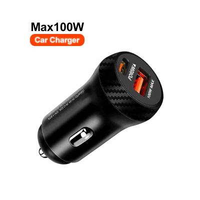 China UniversalÂ  Car Charger USB Cargador and 65W Type C Fast Cell Phone Metal High Quality Dual 2 Port 18W QC 3.0 Smart Recognition System ABS for sale