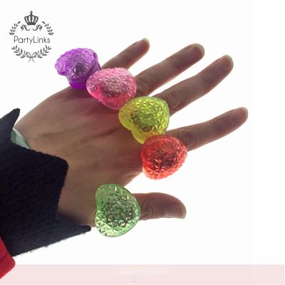 China Party Props Jelly Rubber Waterproof Christmas Light Uneven Up Toy Led Finger Heart Ring for sale