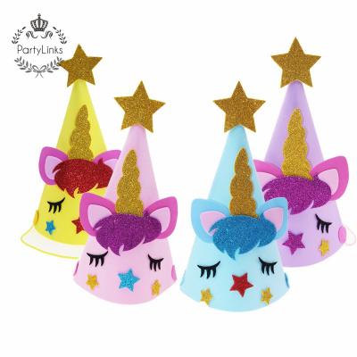 China Unicorn Party Paper Cap Pink Girl's Birthday Party Decoration Kids Event and Party Supplies Yiwu Happy Birthday Hat Party Decoration 1st 2nd 3st for sale