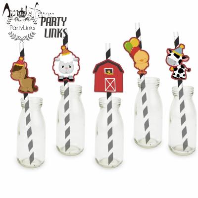 China Beverage Yiwu Farm Animals Birthday Party Supplies Party Decoration Drinking Straws Holiday Paper Drinking Straws for sale