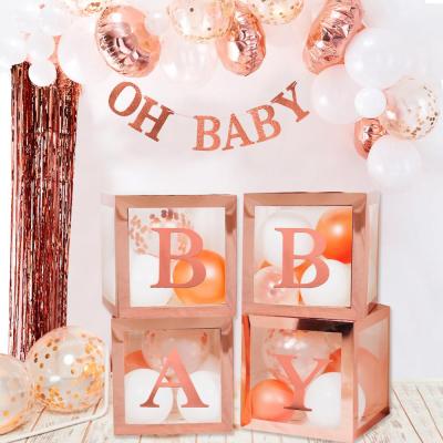 China Paper Bride To Be Rose Gold Transparent Box Bridal Baby Shower Decoration Wedding Supply Hen Party Decor Engagement Bachelor Party for sale