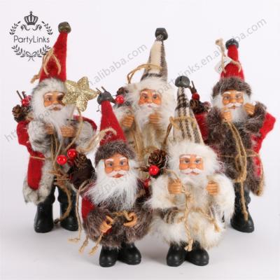 China Fabric Christmas Santa Claus Doll Toy Christmas Decorations For Home Christmas Tree Decorations Christmas Gift for sale