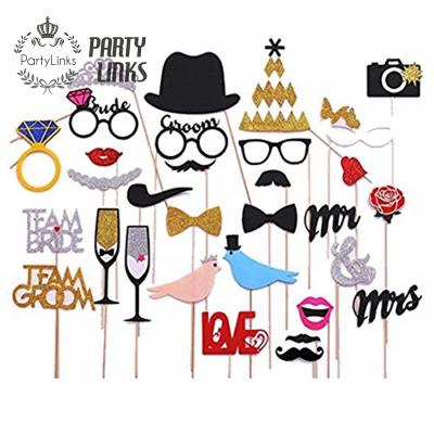 China Bridesmaid Party Photo Paper Booth Props Fun Mask Wedding Bridal Shower Party for sale