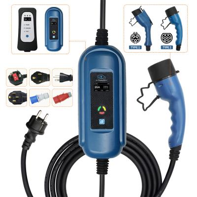 China New Energy Vehicle Parts 7kw 11kw Evse Ev Charger Portable Electric Vehicle Car Charger Type - 2 Iec62196 Type 1 Mode Level 2 AC Ev Charger J177216a 32a for sale