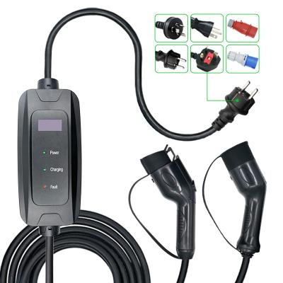 China New Energy Vehicle Parts 16a 32a Mode2 Evse Box Level 2 Ev Charger Cable Portable Type 1 Charging Type 1 - 2 To Schuko PlugElectric Car Charger Socket for sale