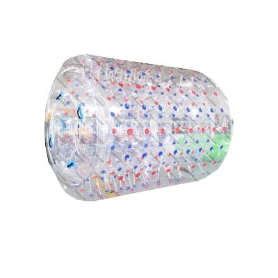 China Outdoor floating inflatable clear zorb ball cylinder roller for water game fun for sale