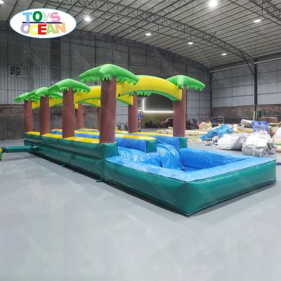 China Outdoor Water Park Inflatable Water Slide Children Inflatable Jungle Slide With Pool for sale