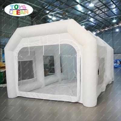 China Fun Products 2021 New Car Workstation Jet Cabin Car Giant Inflatable White Jet Booth for sale