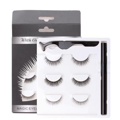 China IRISMOON Natural Black Wholesale Eyelash Kit 3pairs Eyelash Extension Lashes Natural False Eyelashes for sale