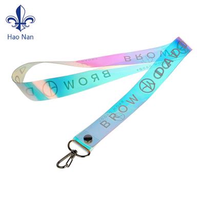 China High Quality Colorful Printed PVC Chain Name Lanyard Soft Key Holographic Lanyard With Logo Custom for sale