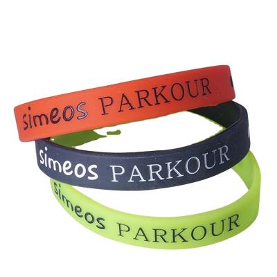 China Cheap Personalized Custom Sport Logo Sport Silicone Wristbands With No Min Order for sale